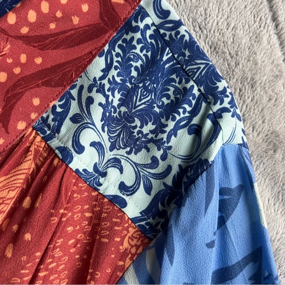 Soft Surroundings Hermosa Long Sleeve Button Floral Island Print Tunic Top Large - Picture 6 of 11